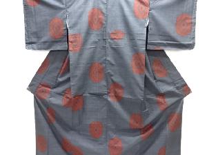 未使用品　変わり七宝模様織出し本場泥大島紬着物（5マルキ）